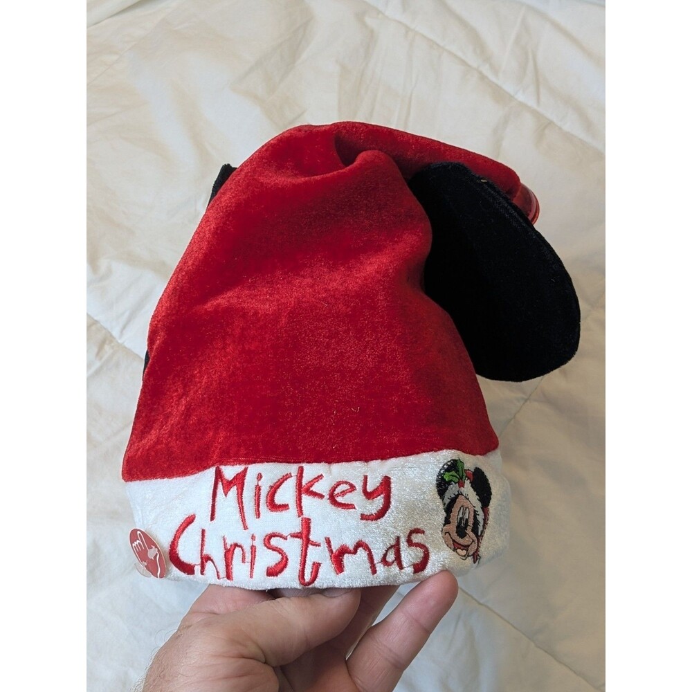 Vintage Dan Dee Disney Mickey Christmas Santa Hat - Adjustable Snap Back *